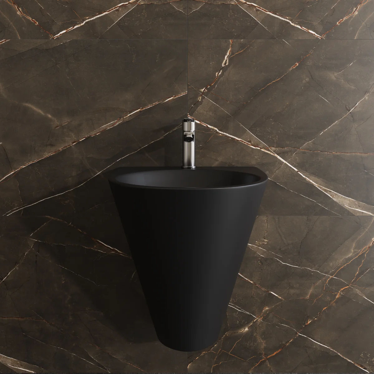 Lavoar Baie Suspendat Celesta Egea 48 x 58 x 52.5 cm Negru Mat