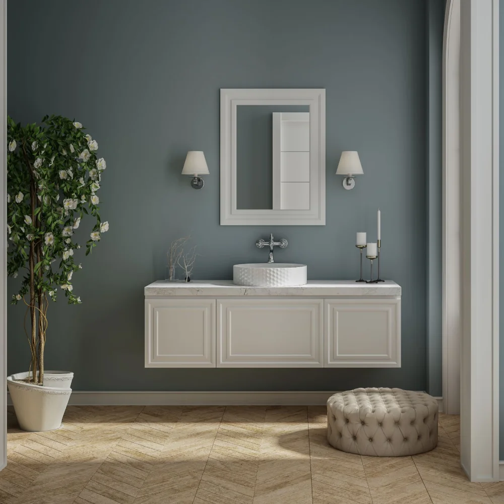 Lavoar Baie Pe Blat Celesta Siena 44 x 44 x 10.5 cm Ceramica Alb