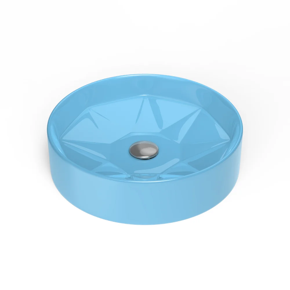 Lavoar Baie Pe Blat Celesta Emerald 42 x 42 x 11 cm Ceramica Bleu