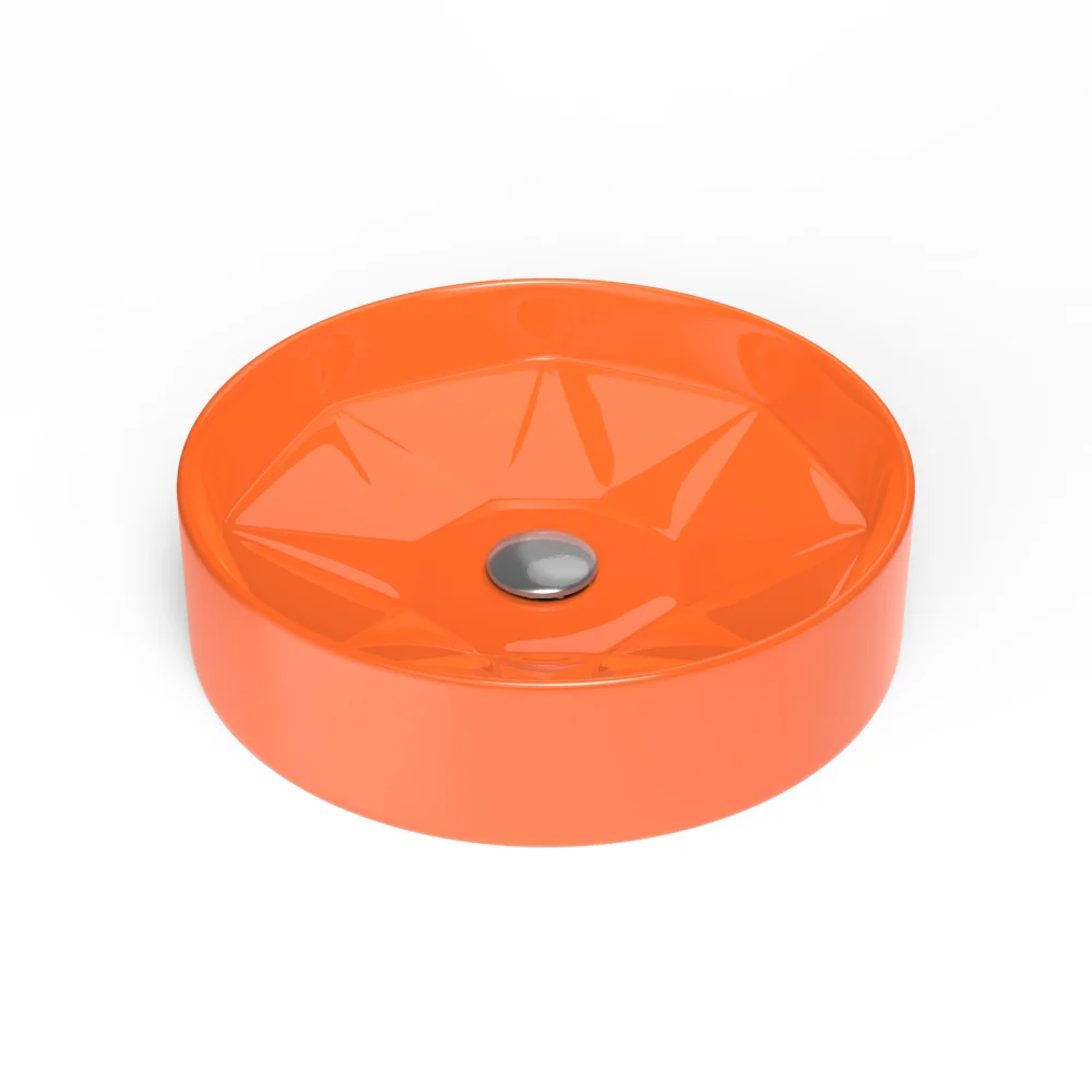 Lavoar Baie Pe Blat Celesta Emerald 42 x 42 x 11 cm Ceramica Orange