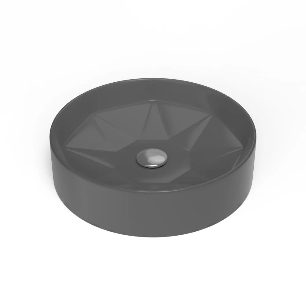 Lavoar Baie Pe Blat Celesta Emerald 42 x 42 x 11 cm Ceramica Antracit