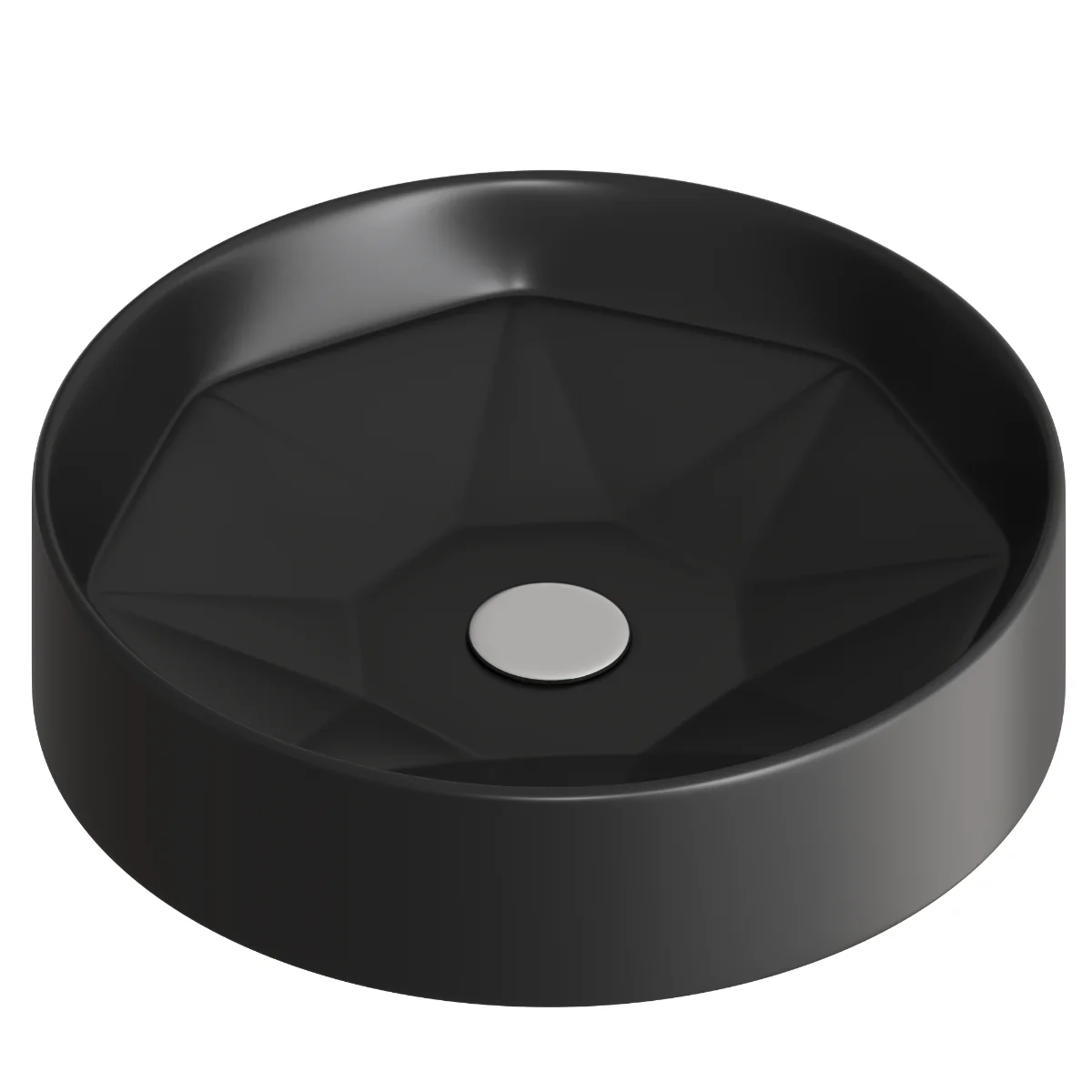 Lavoar Baie Pe Blat Celesta Emerald 42 x 42 x 11 cm Ceramica Negru Mat