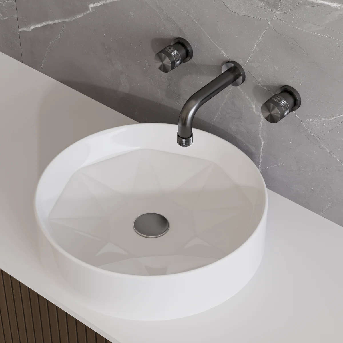 Lavoar Baie Pe Blat Celesta Emerald 42 x 42 x 11 Cm Ceramică Alb