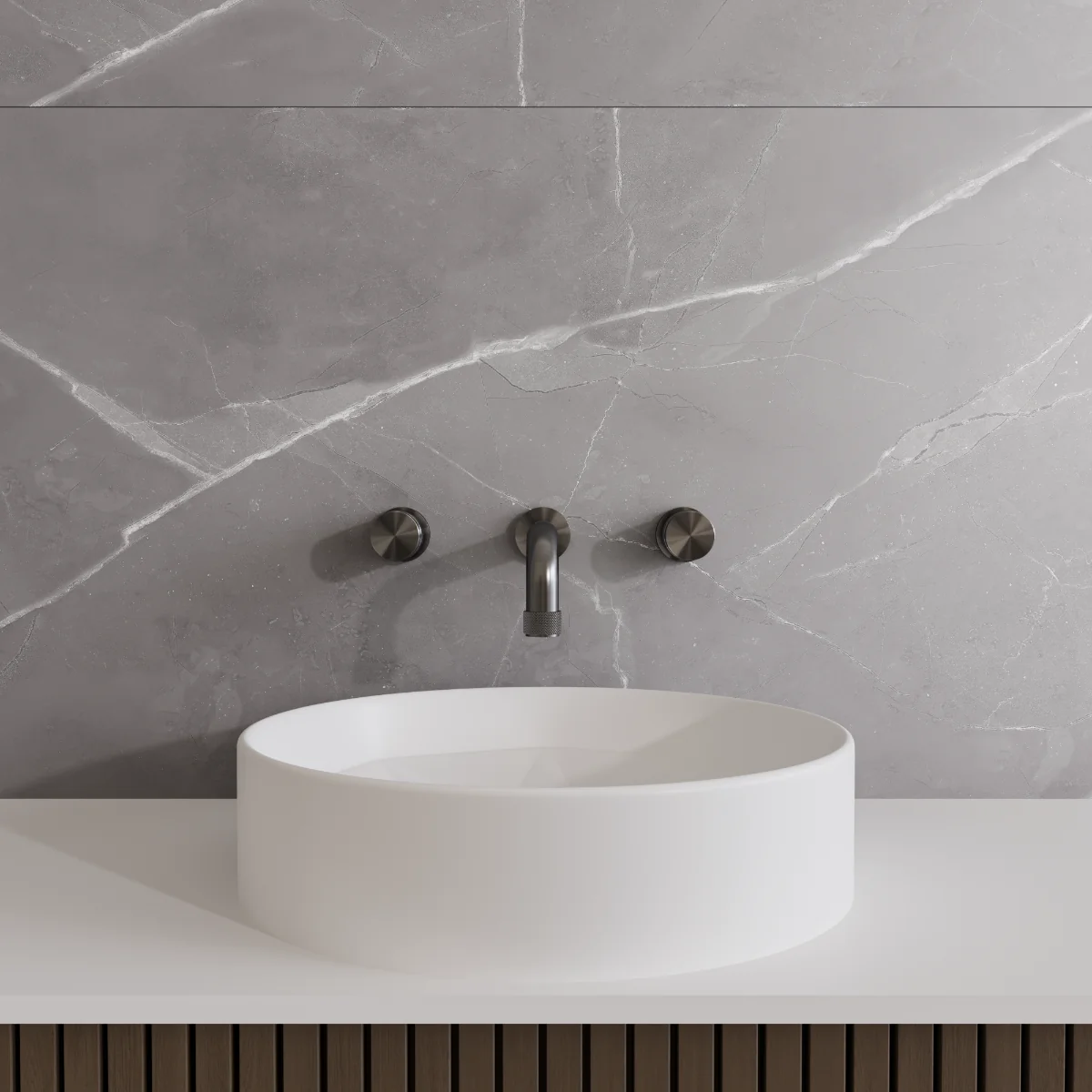 Lavoar Baie Pe Blat Celesta Emerald 42 x 42 x 11 cm Ceramica Alb Mat