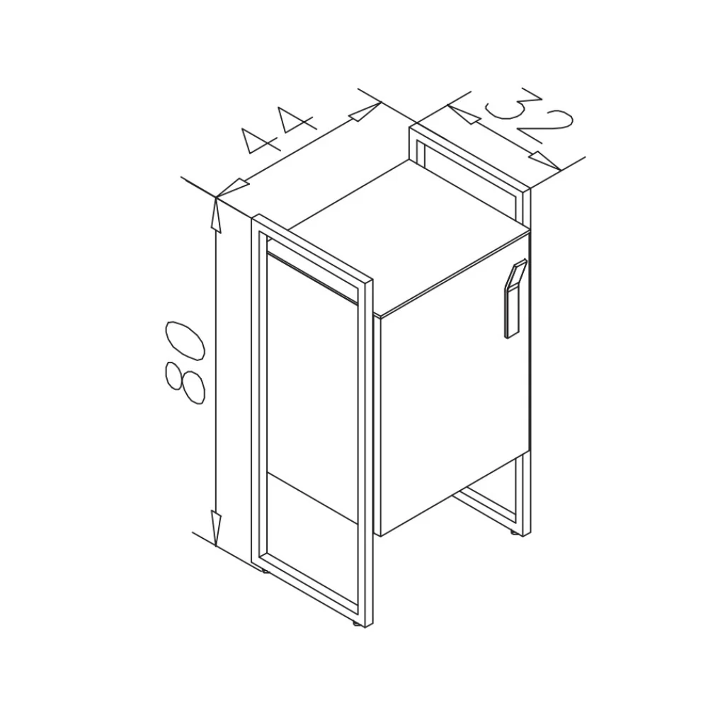 Dulap Baie Soldat Orka Modena Cu Picioare Metalice Cappuccino 44x80 Cm