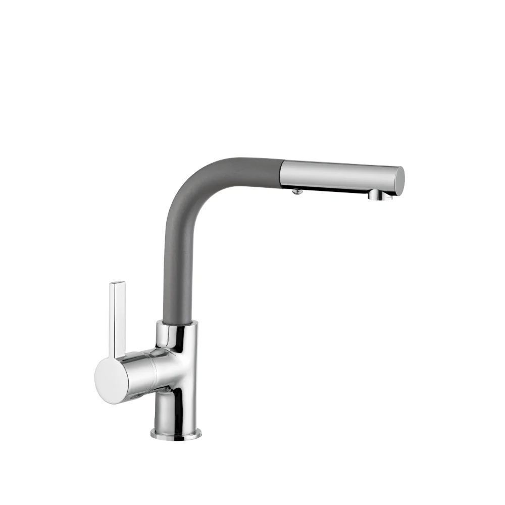 Baterie Bucatarie Celesta Cosmo 1010006 Monocomanda Pipa Extractibila Perlator Cu Doua Functii Cromat/Gri Grafit