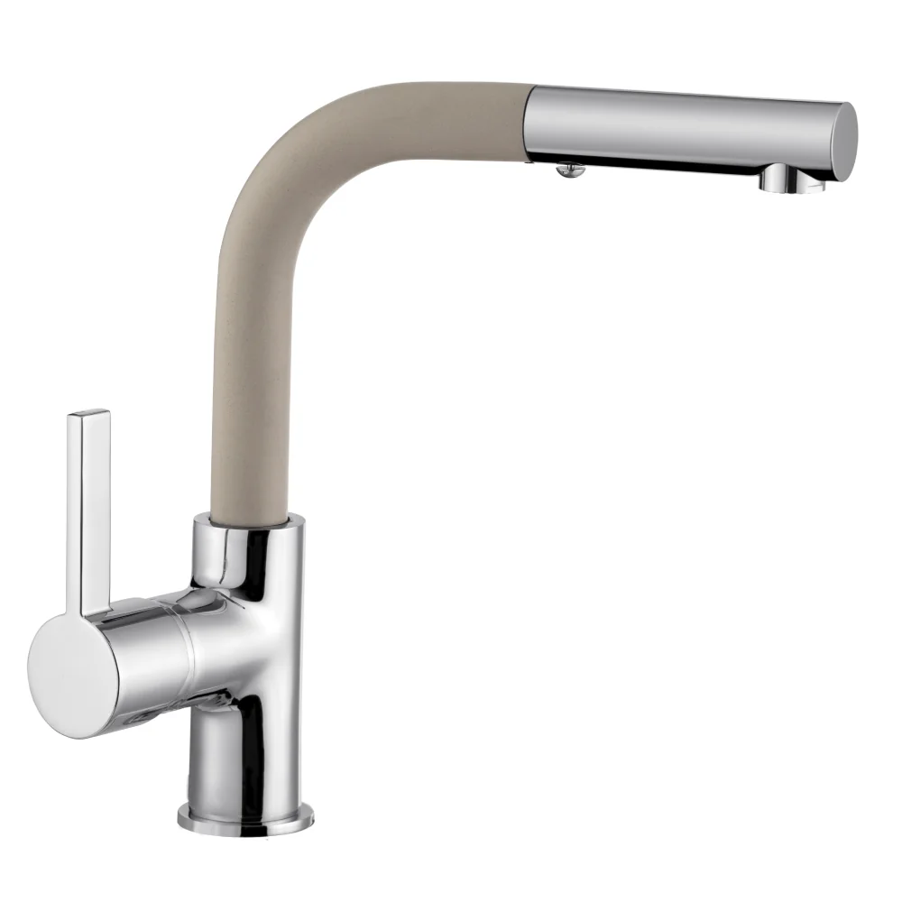 Baterie Bucatarie Celesta Cosmo 1010026 Monocomanda Pipa Extractibila Perlator Cu Doua Functii Cromat/Crem