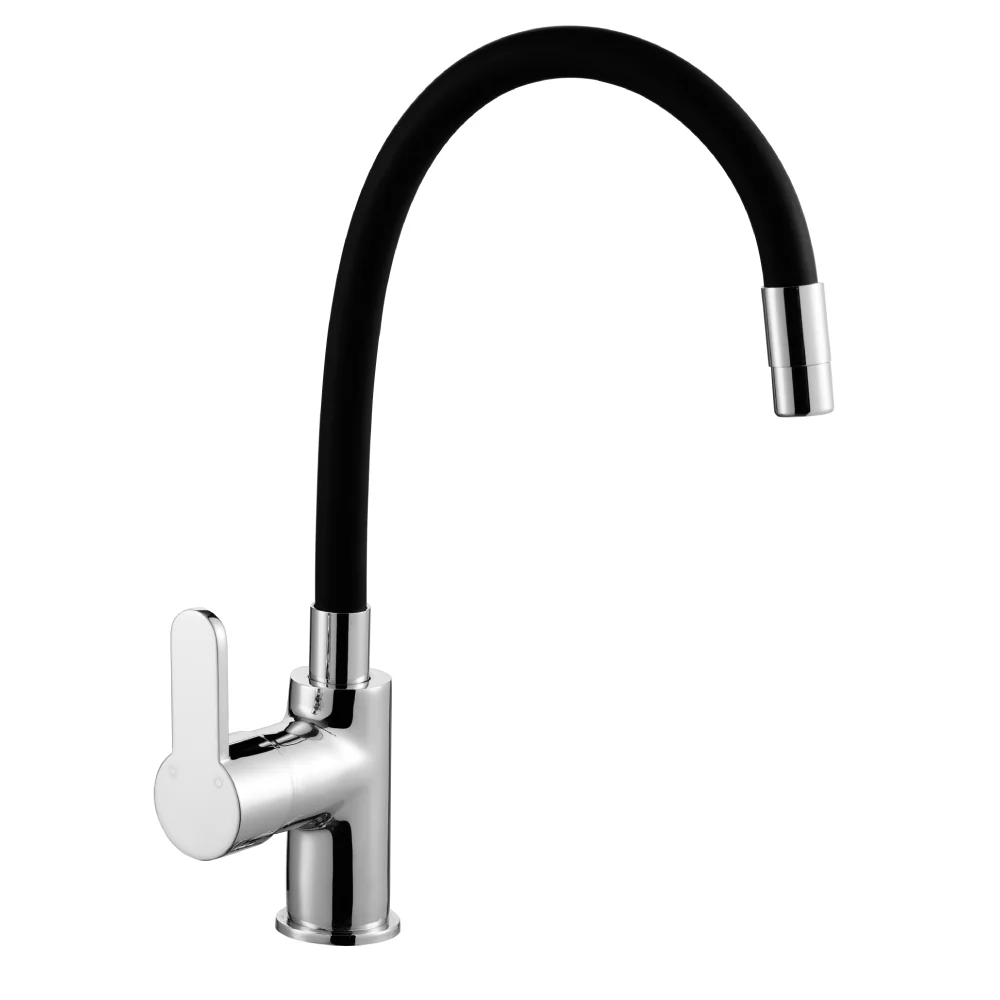 Baterie Bucătărie Celesta Zoom 1010115 Monocomandă Pipă Flexibilă Cromat/Negru Mat