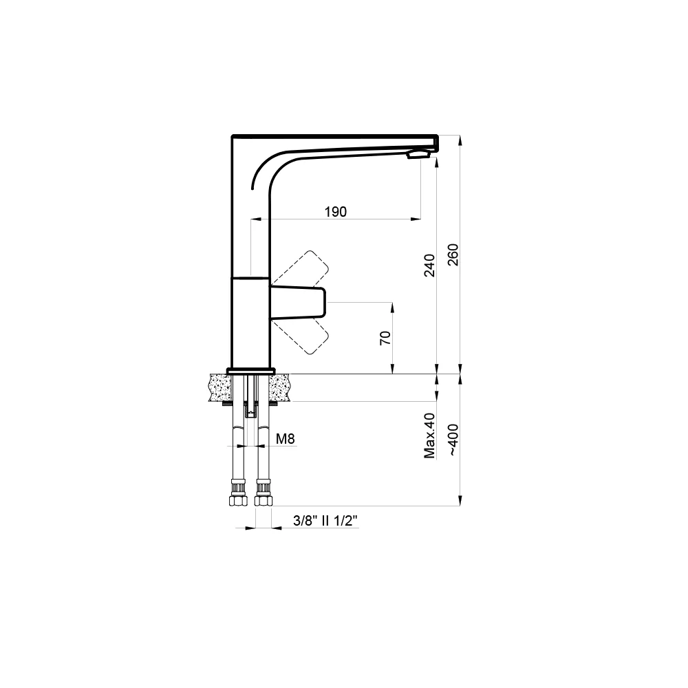 Baterie Bucătărie Celesta Aria 1000500 Monocomandă Pipă Pivotantă Crom
