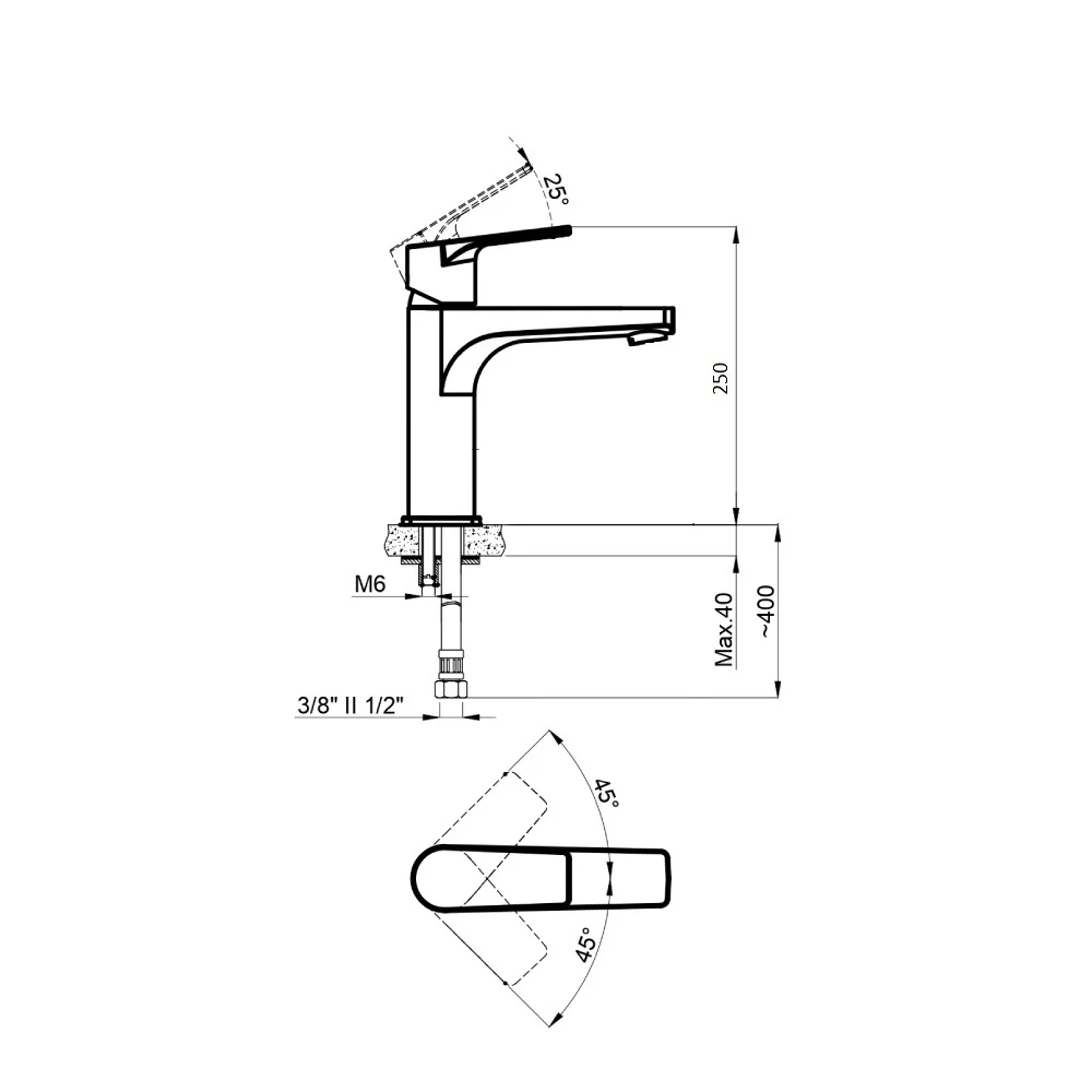 Baterie Lavoar Celesta Aria 1009800 Monocomanda Medie Crom