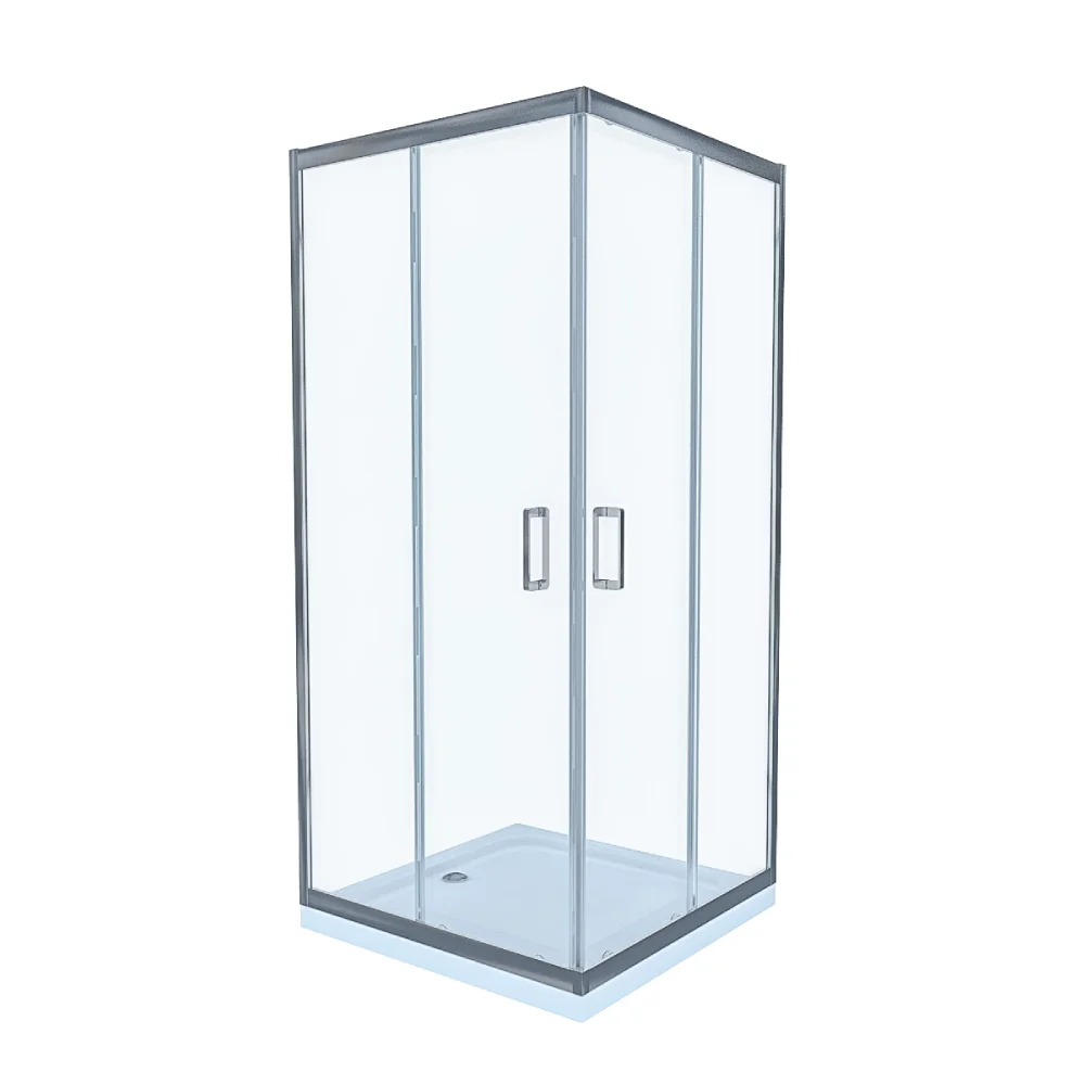 Cabina De Dus Simplă Celesta Titan Patrata Sticla Transparenta 6 mm 80 x 80 x 190 cm Profil Crom