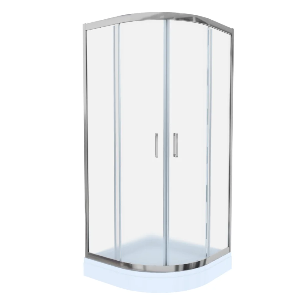 Cabina De Dus Simpla Celesta Titan Semirotunda Sticla Sablata 6 mm 90 x 90 x 190 cm Profil Crom
