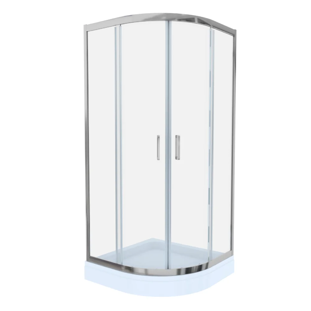 Cabină De Duș Simplă Celesta Titan Semirotundă Sticlă Transparentă 6 mm 80 x 80 x 190 cm Profil Crom