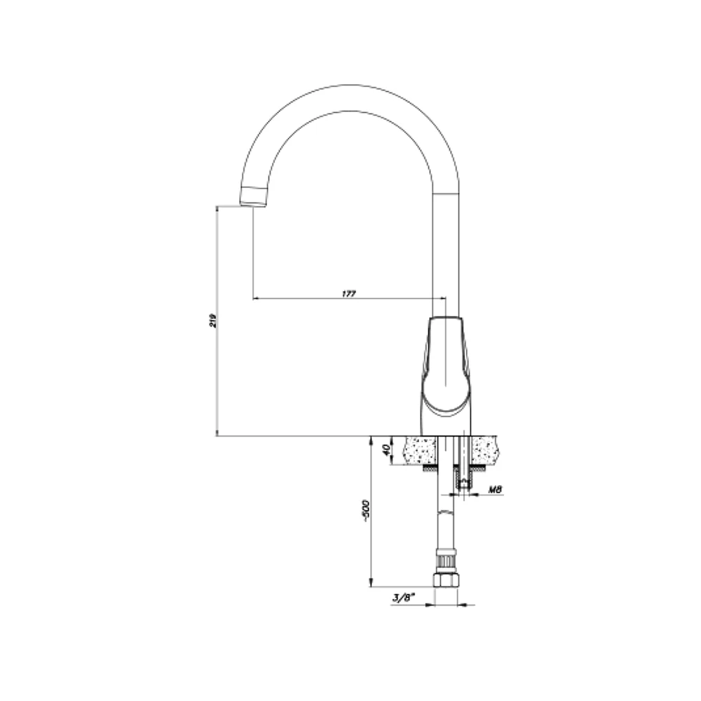 Baterie Bucatarie Celesta Sierra Monocomanda S-Line Negru Mat