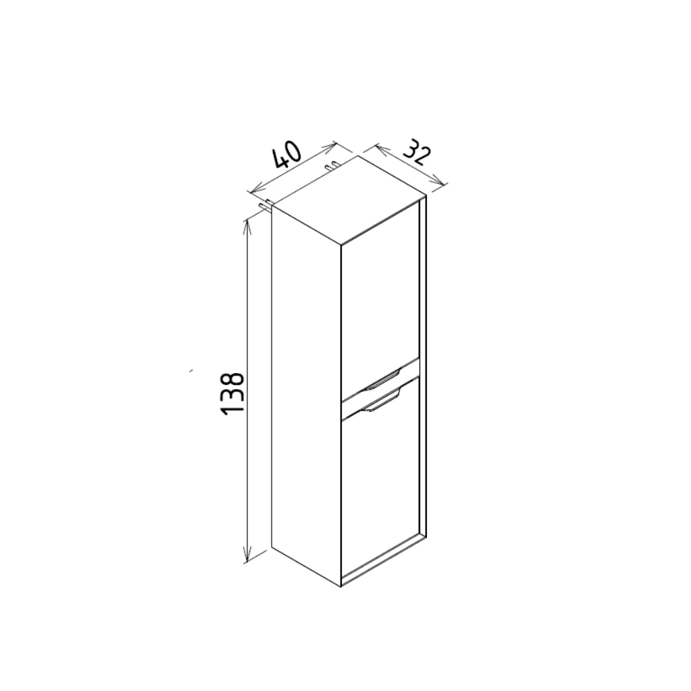 Dulap Baie Suspendat Orka Clay Sahra 40x138 cm