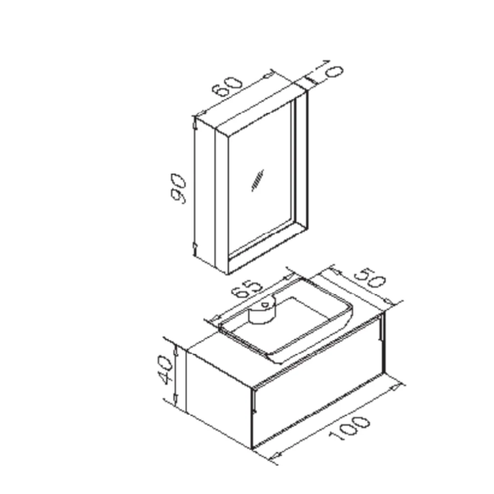 Set Mobilier Baie Orka Craft Suspendat 3 Piese Stejar 100 Cm