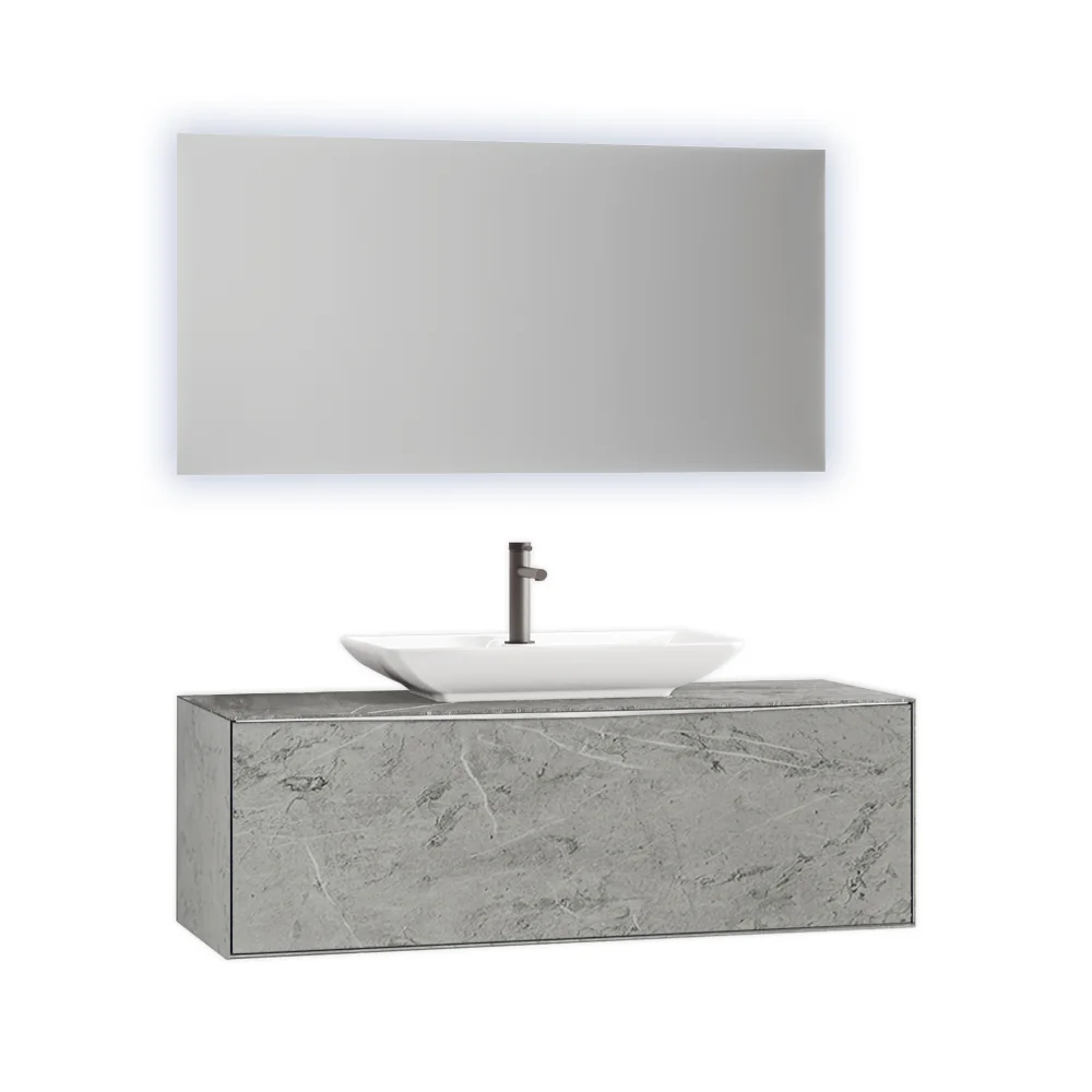 Set Mobilier Baie Orka Mono Suspendat 3 Piese Macael 100 Cm