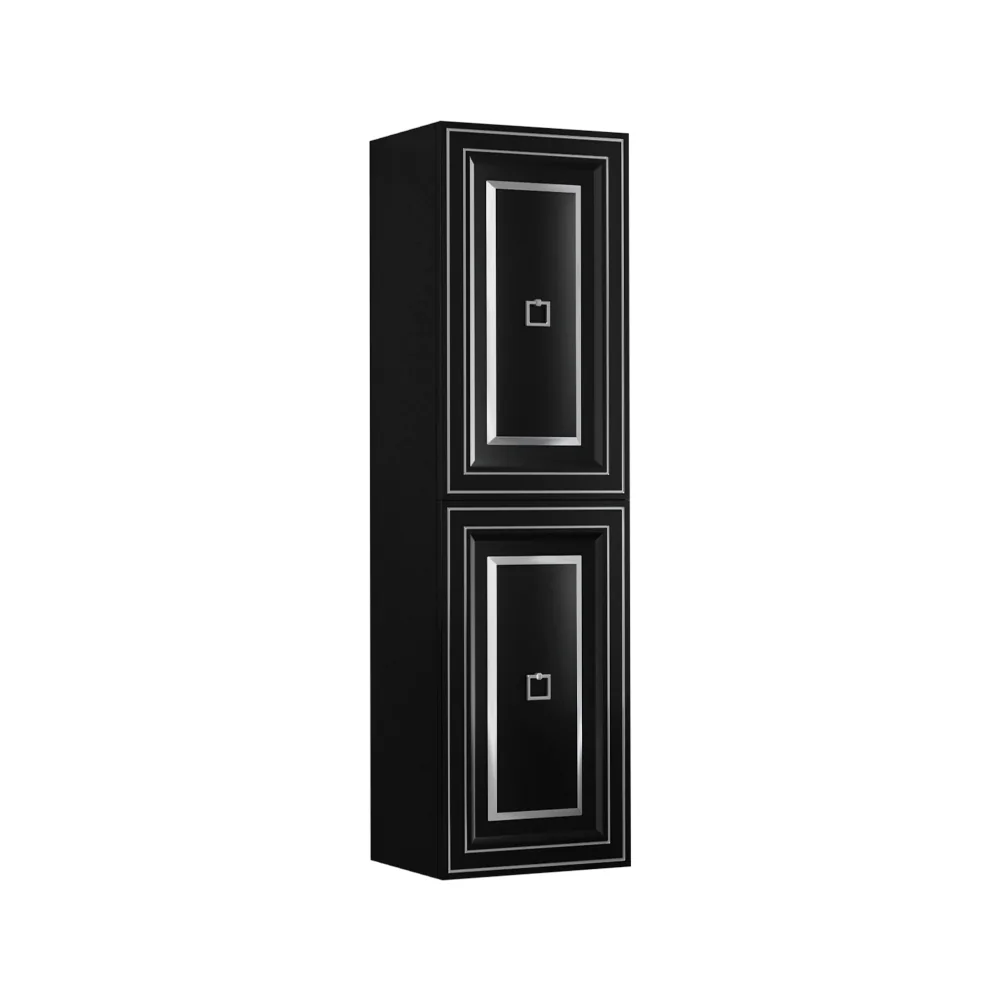 Dulap Baie Suspendat Orka Style Negru-Argintiu 40x138 cm