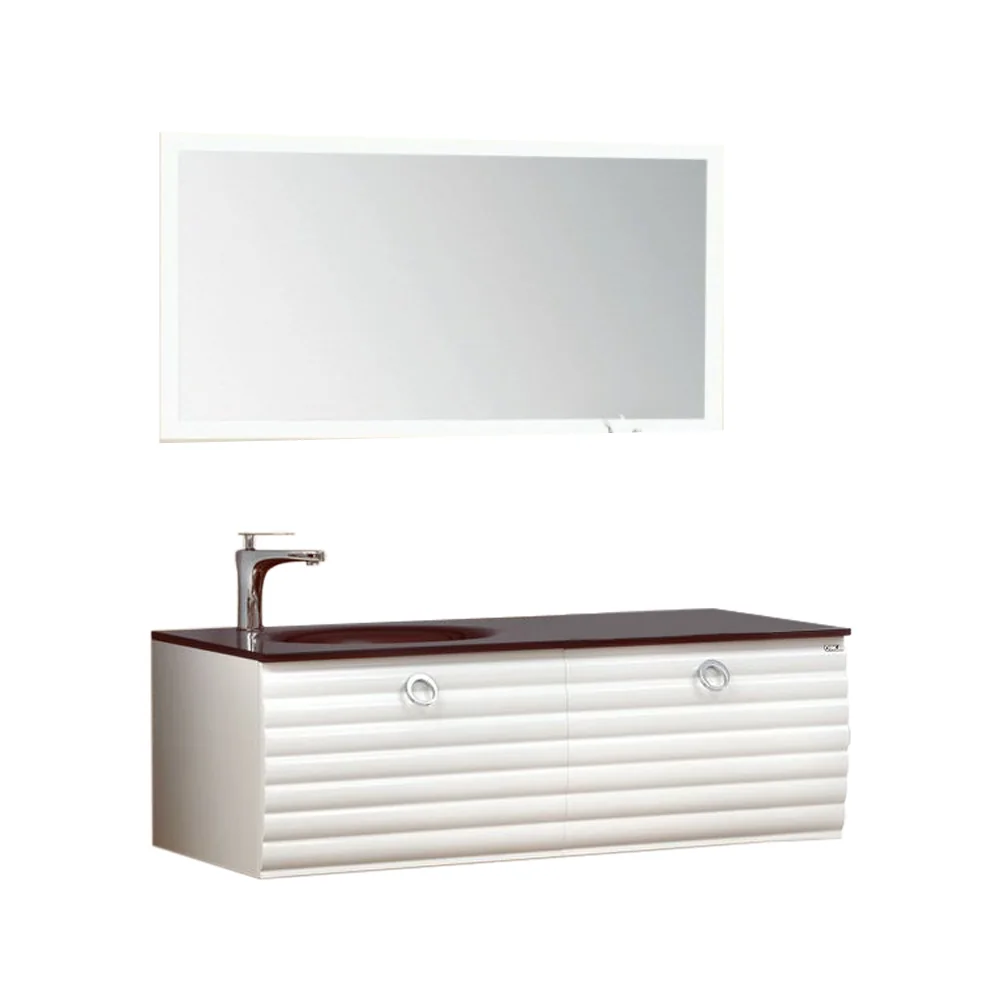 Set Mobilier Baie Orka Anzer Suspendat 3 Piese Alb 120 Cm