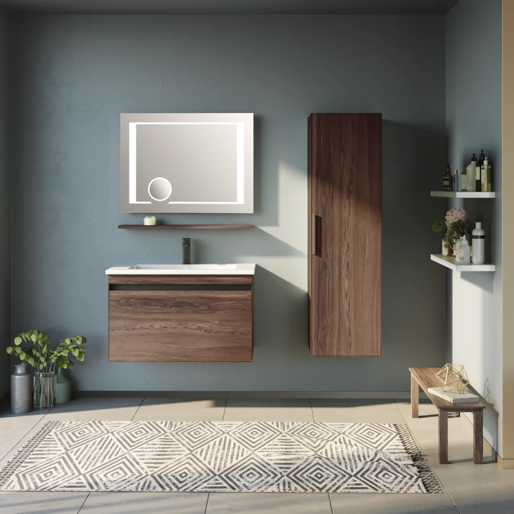 Set Mobilier Baie Orka Patara Suspendat 3 Piese Navaro 80 cm