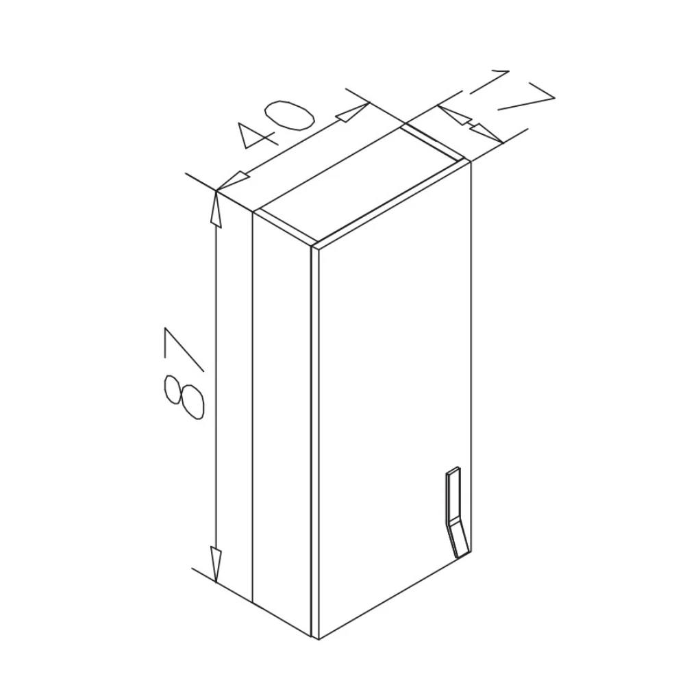 Dulap Baie Suspendat Orka Modena Cappuccino 40x87 cm