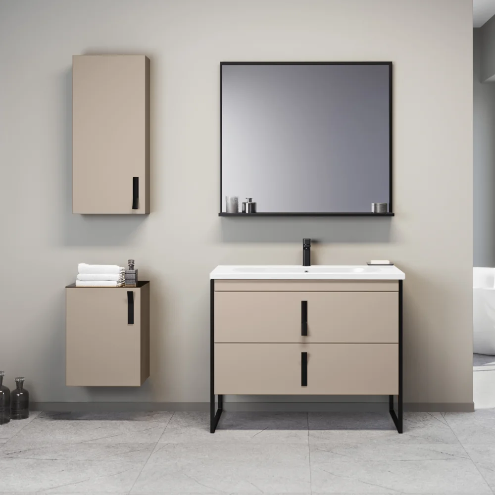 Set Mobilier Baie Orka Modena 3 Piese Cappuccino 80 Cm