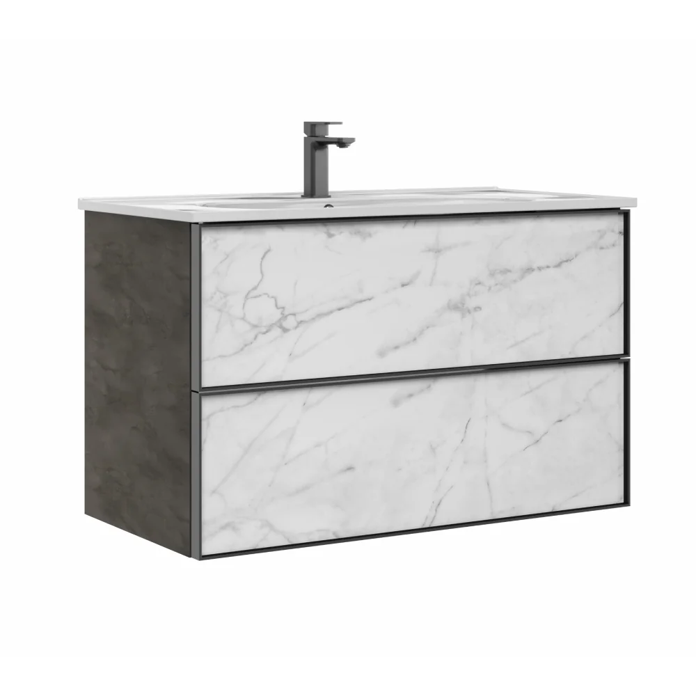 Set Mobilier Baie Orka Lucca Suspendat 3 Piese Irony 80 Cm