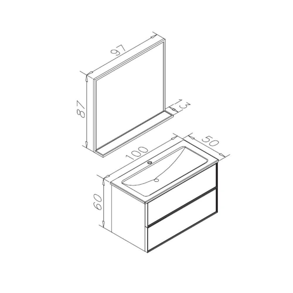 Set Mobilier Baie Orka Lucca 3 Piese Irony 100 Cm