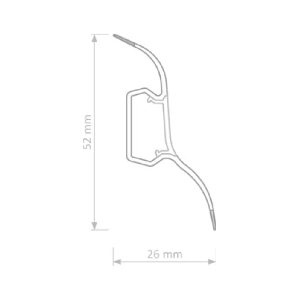 Plinta PVC Parchet Laminat Korner LP52 2500 x 52 x 26 mm Alb
