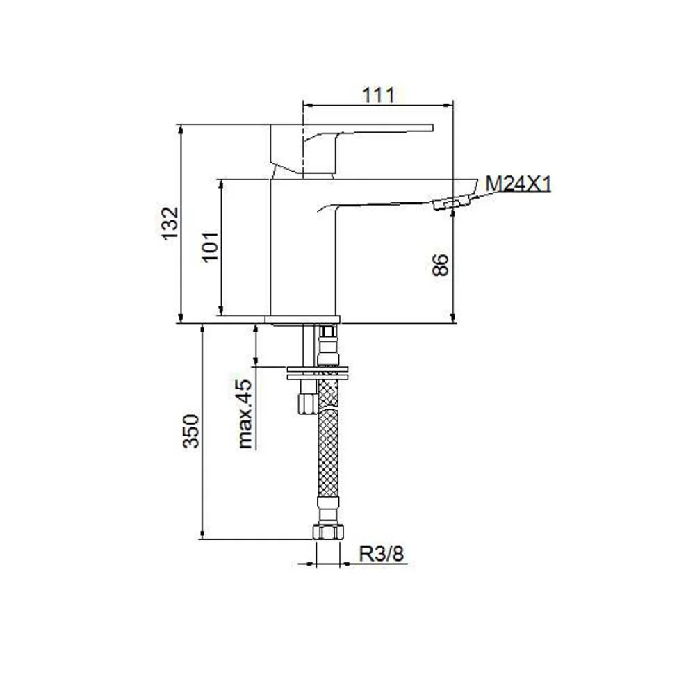Baterie Baie Lavoar Boet Luca 14107/N Monocomanda Marimea S Alama Negru Mat