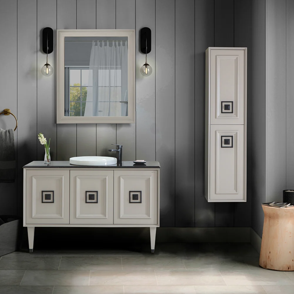 Dulap Baie Suspendat Arma Gri Mat 35x140 Cm