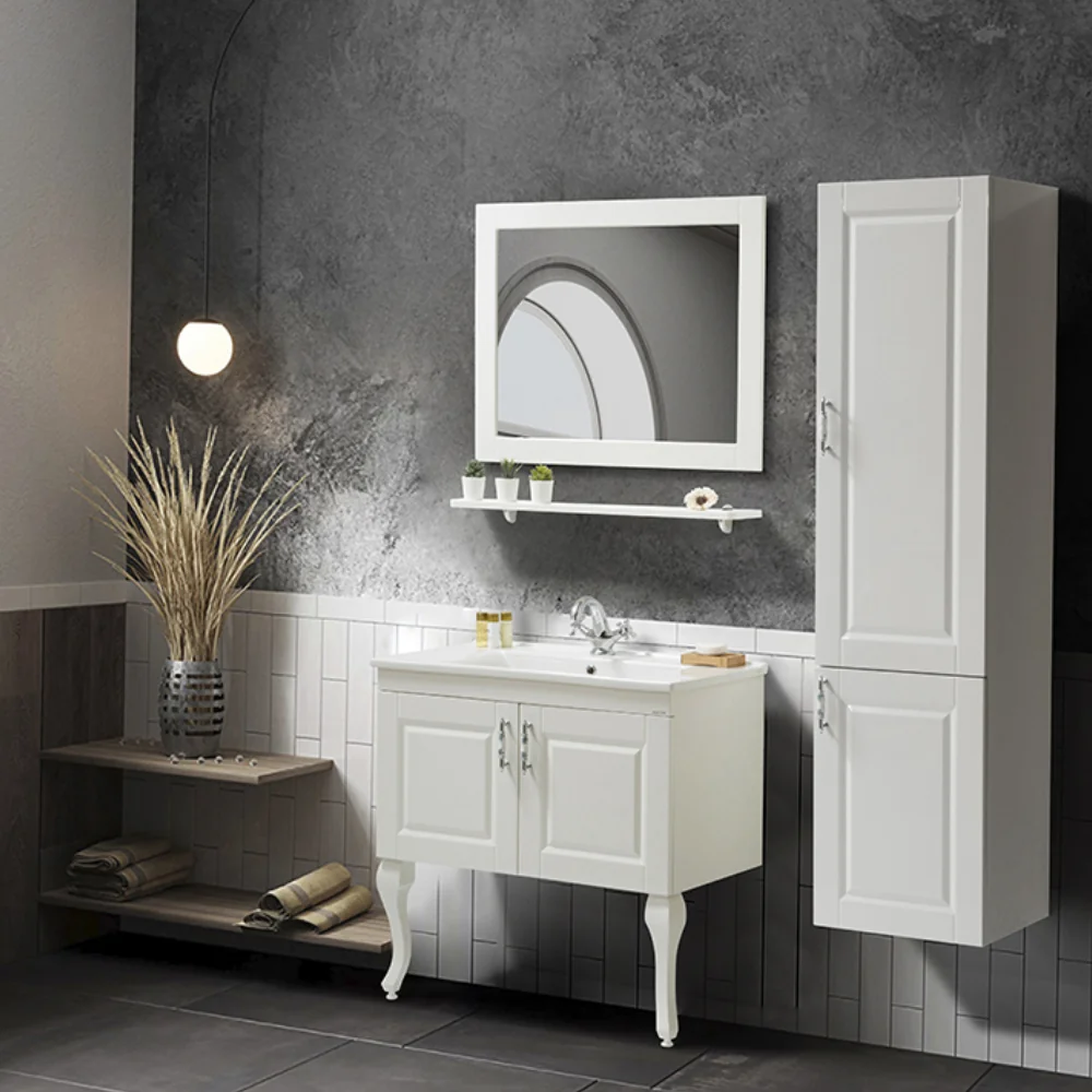 Set Mobilier Baie Virgo 3 Piese Alb 85 Cm