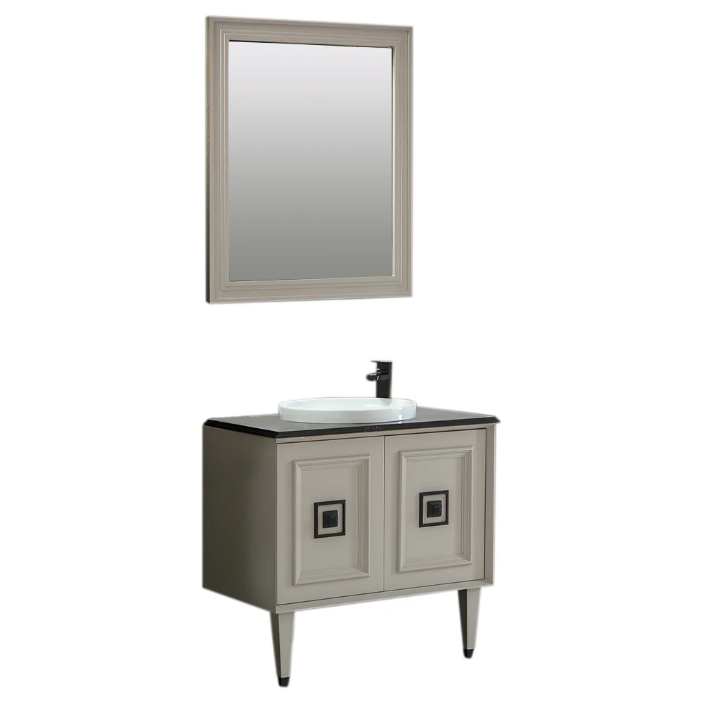 Set Mobilier Baie Arma 3 Piese Gri Mat 80 Cm