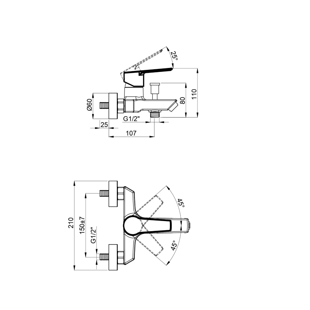 Baterie Cada Celesta Sierra Monocomanda Negru Mat