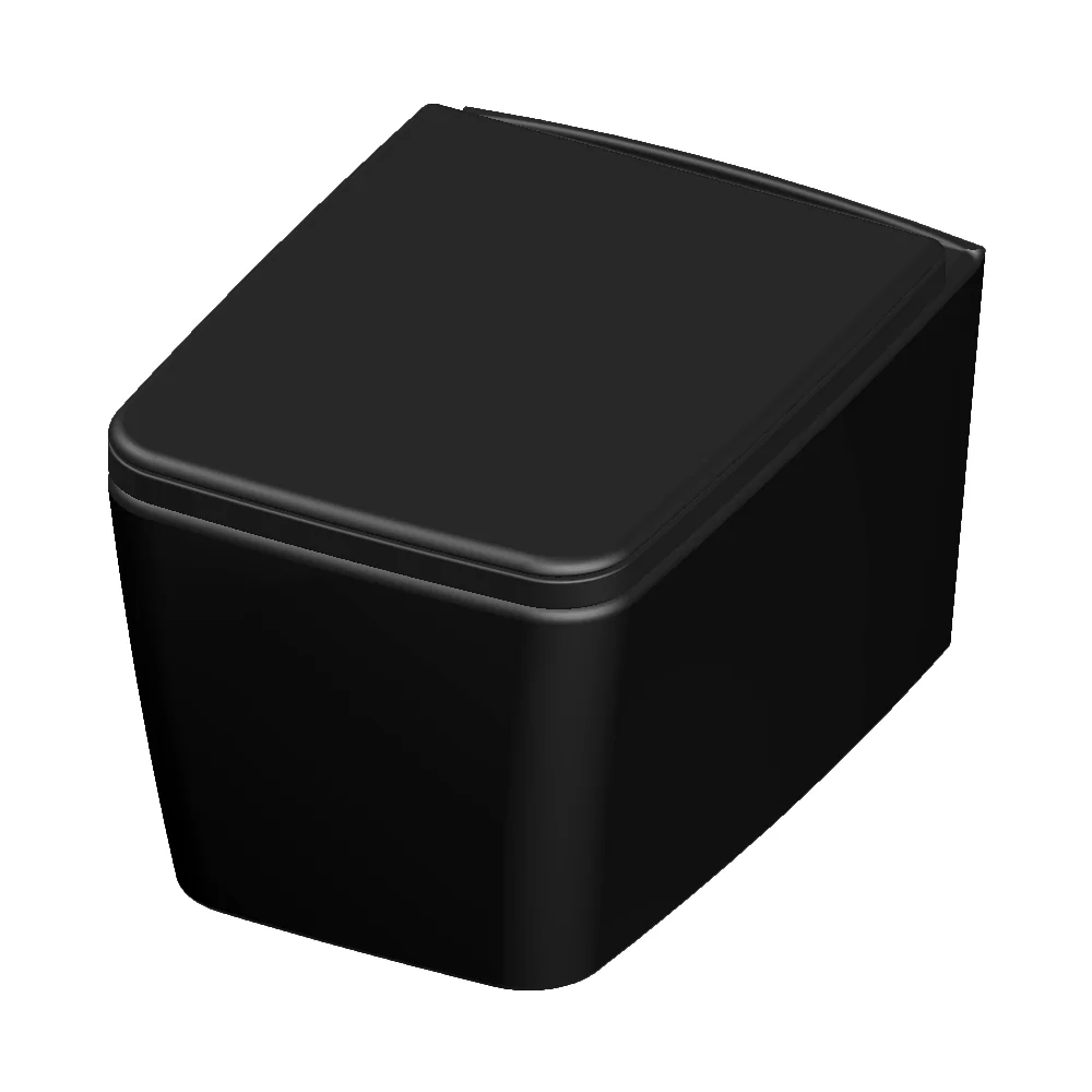 Vas WC Suspendat Celesta Libra 49 x 36 Cm Ceramica Capac Duroplast Închidere Lentă Negru Mat