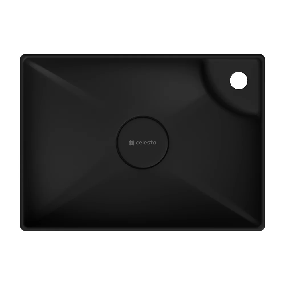 Lavoar Baie Pe Blat Celesta Montreal 50 x 36 x 11 cm Orificiu Baterie Ceramica Negru Mat