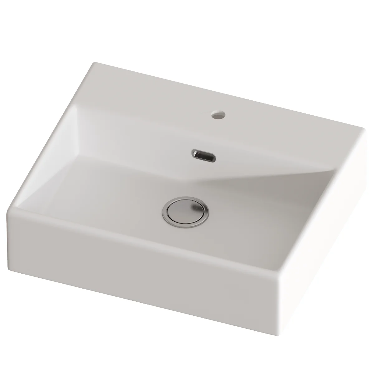 Lavoar Baie Pe Blat Celesta Urban 50 x 42 x 14 cm Orificiu Baterie Ceramica Alb Mat