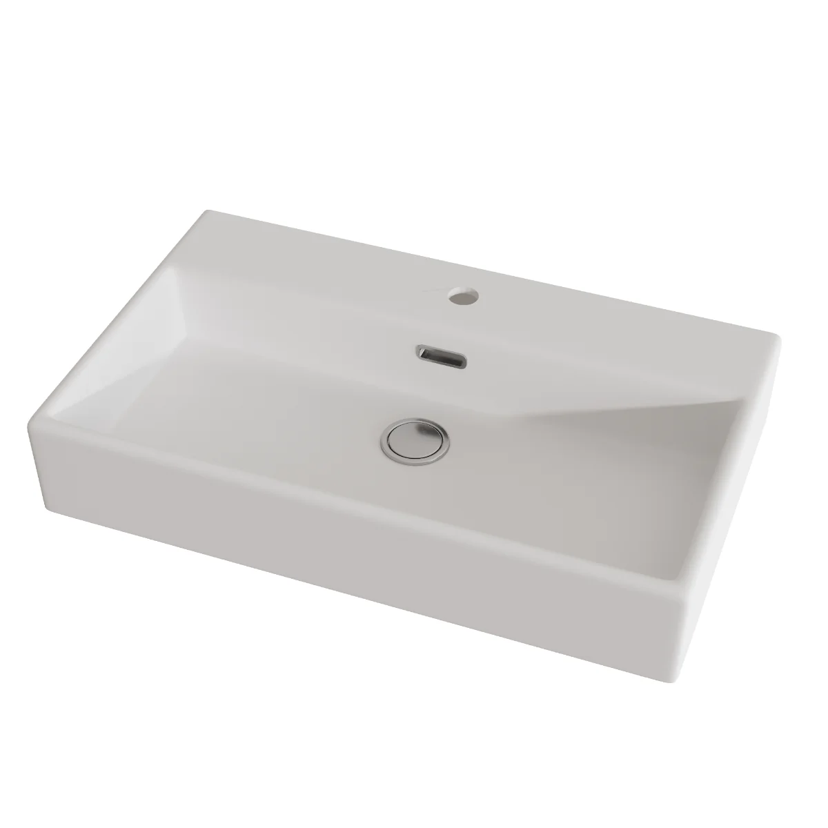 Lavoar Baie Pe Blat Celesta Urban 70 x 41 x 14 Cm Orificiu Baterie Ceramică Alb Mat