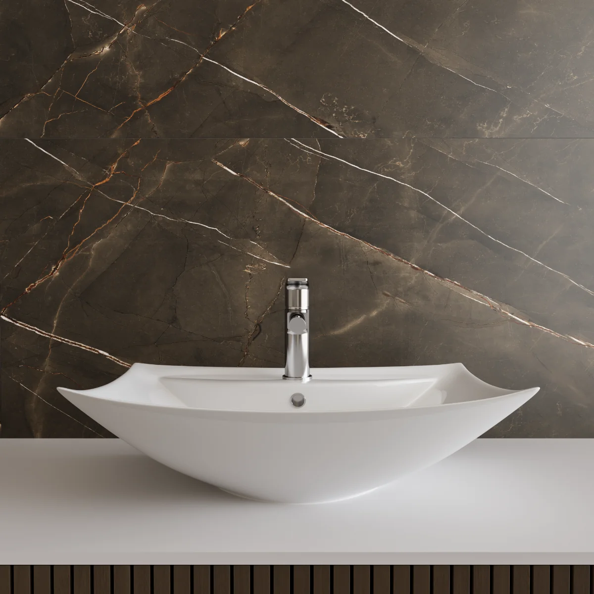 Lavoar Baie Pe Blat Celesta Ibis 60 x 43.5 x 18.5 cm Orificiu Baterie Ceramică Alb