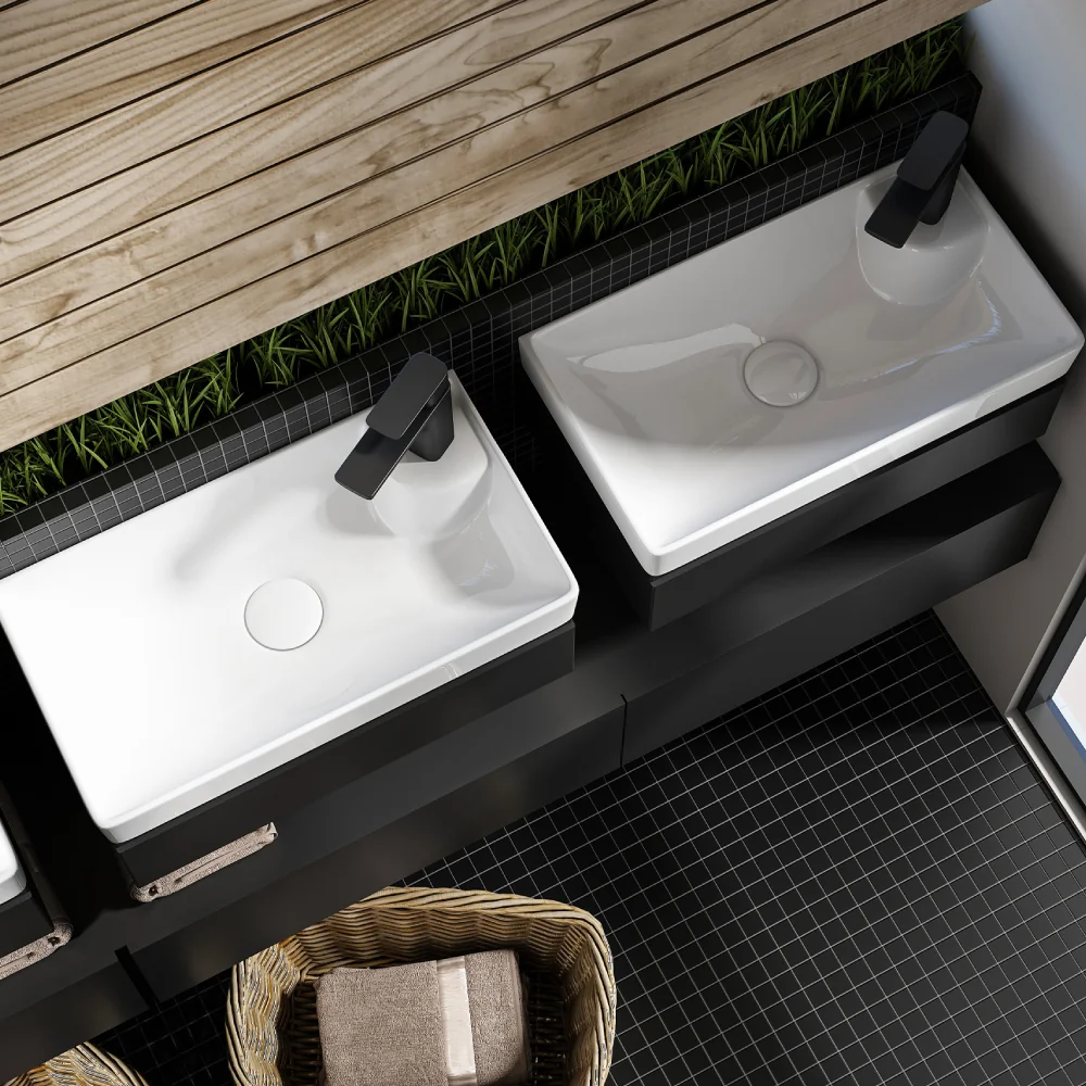 Lavoar Baie Pe Blat Celesta Montreal 50 x 36 x 11 cm Orificiu Baterie Ceramica Alb