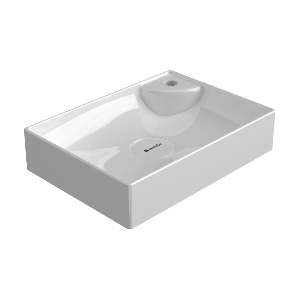 Lavoar Baie Pe Blat Celesta Montreal 50 x 36 x 11 cm Orificiu Baterie Ceramica Alb