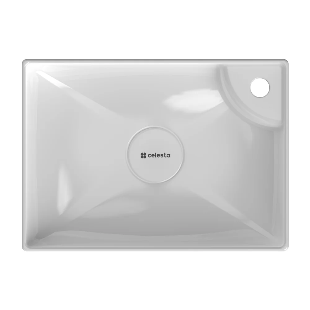 Lavoar Baie Pe Blat Celesta Montreal 50 x 36 x 11 cm Orificiu Baterie Ceramica Alb