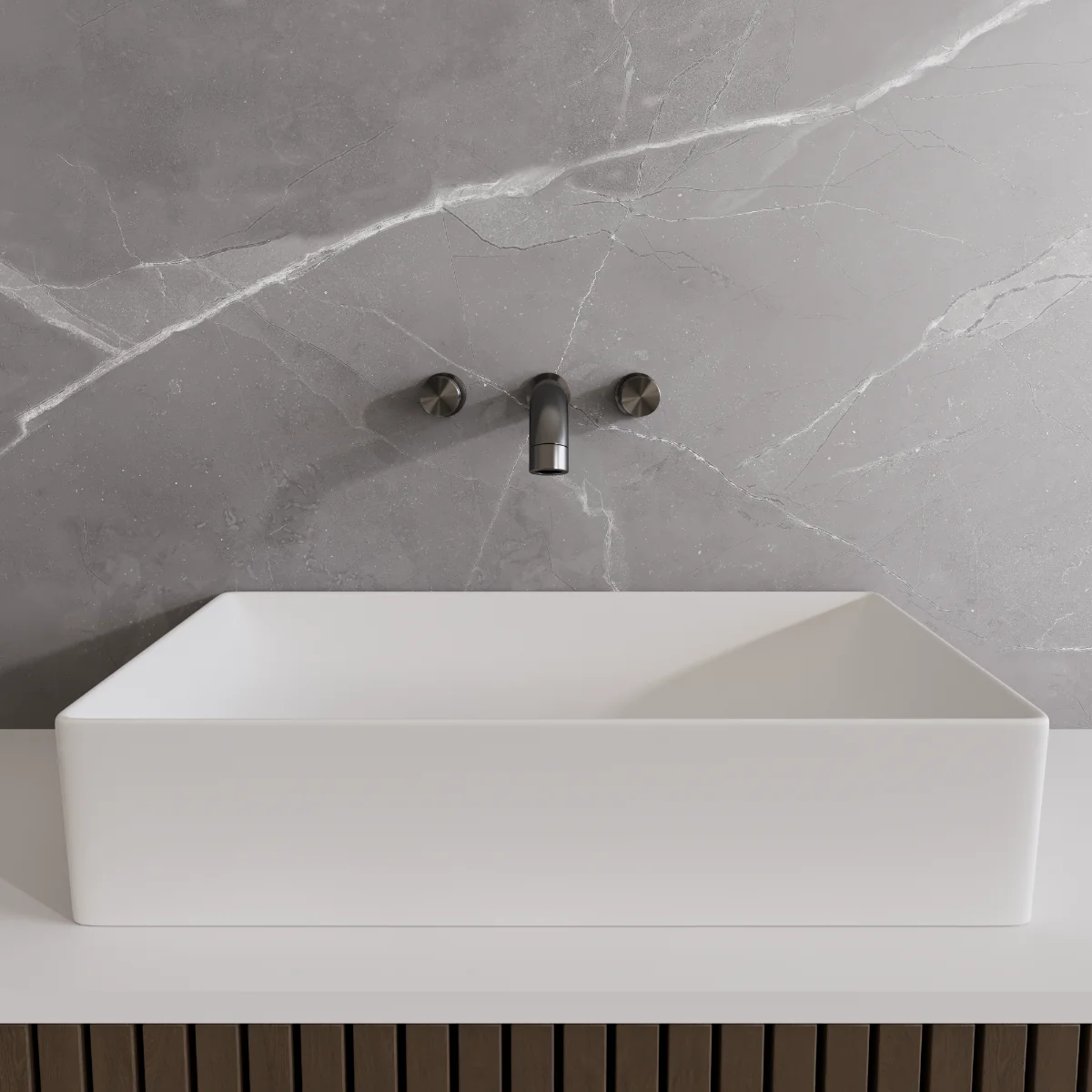 Lavoar Baie Pe Blat Celesta Toronto 50 cm (50 x 36 x 11) Ceramica Alb Mat