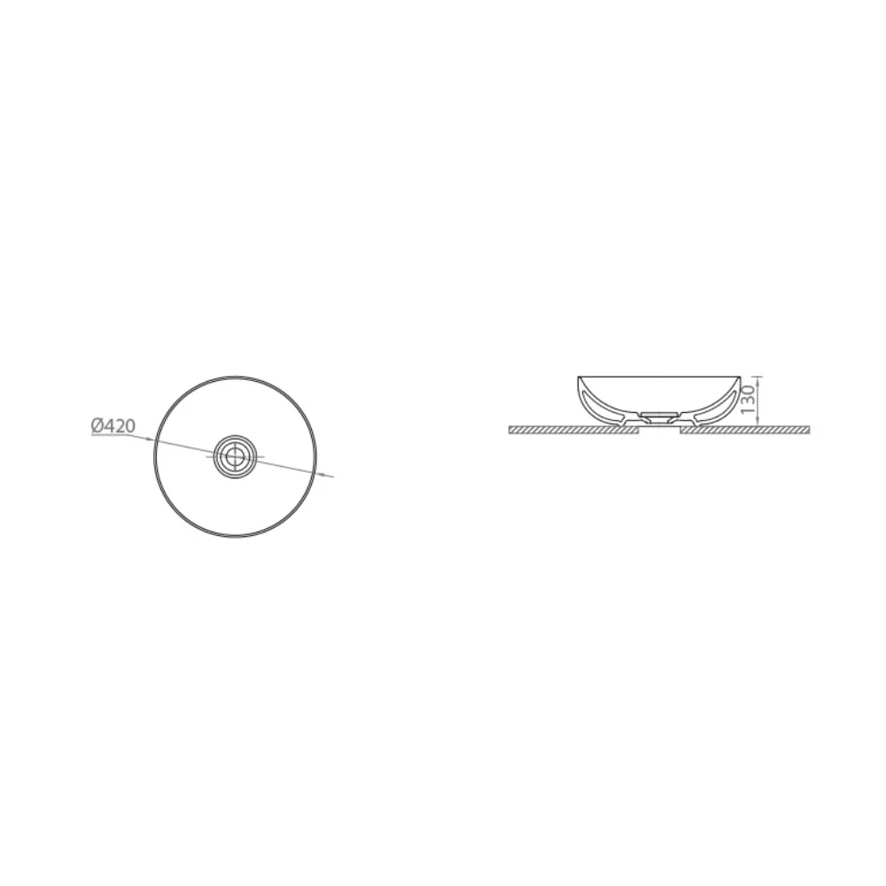 Lavoar Baie Pe Blat Celesta Luna 42 x 42 x 13 Cm Ceramica Alb