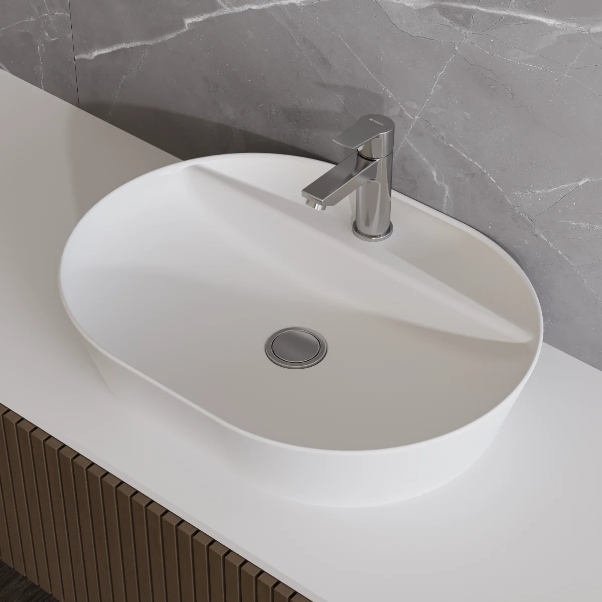 Chiuveta Pe Blat Celesta Vista 60 x 45 x 11.5 Cm Ceramica Alb Mat