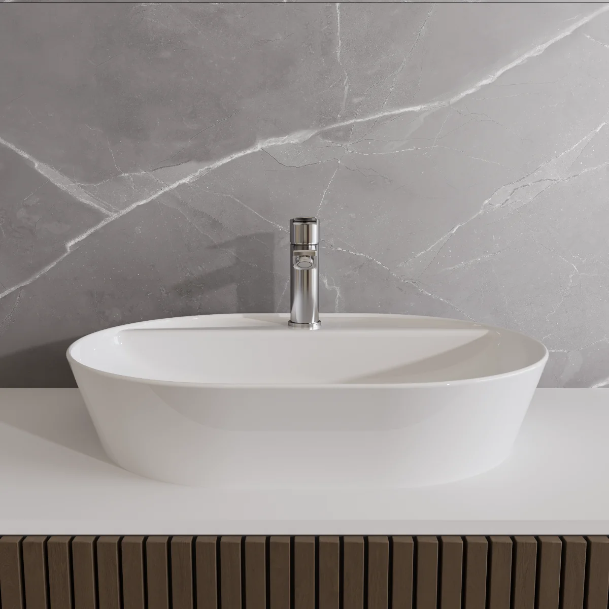 Lavoar Pe Blat Alb Celesta Vista 60 x 45 x 11.5 cm Ceramica