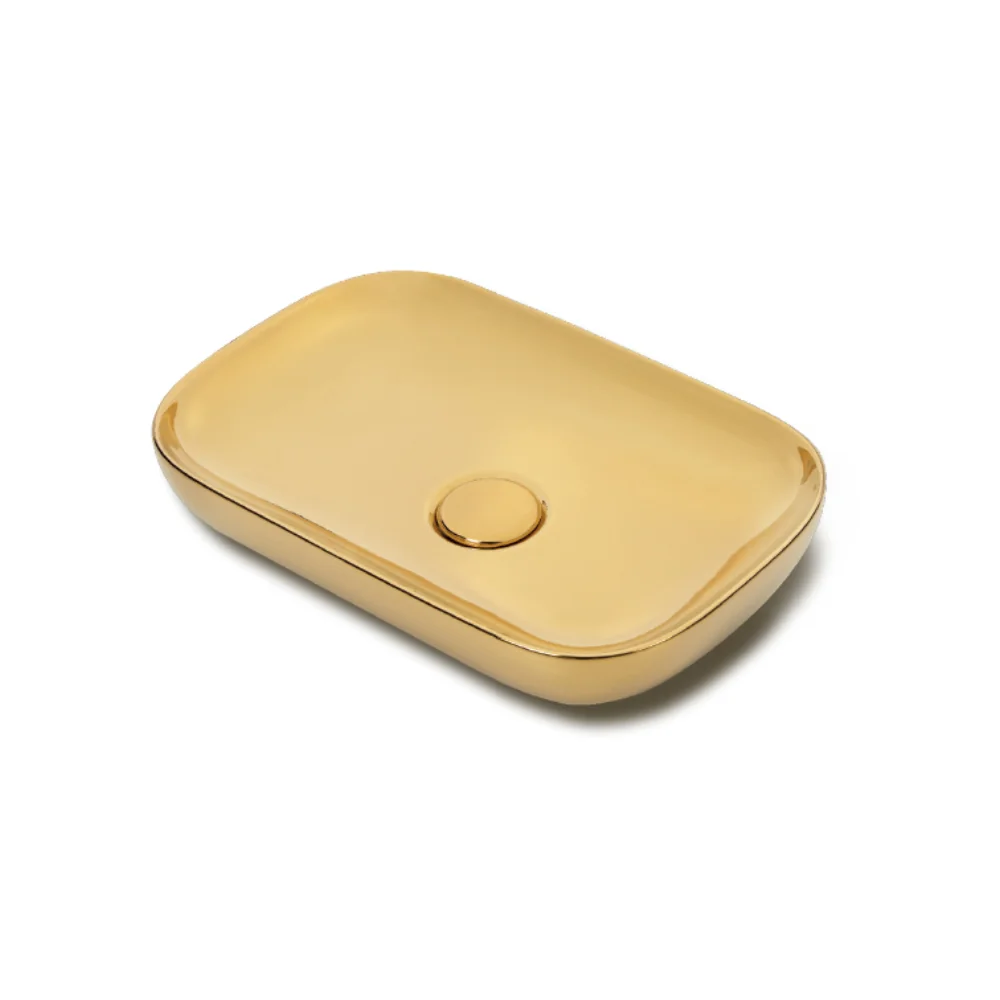 Lavoar Baie Pe Blat Celesta Carina 60 x 40 x 13 cm Ceramica Auriu (Gold)