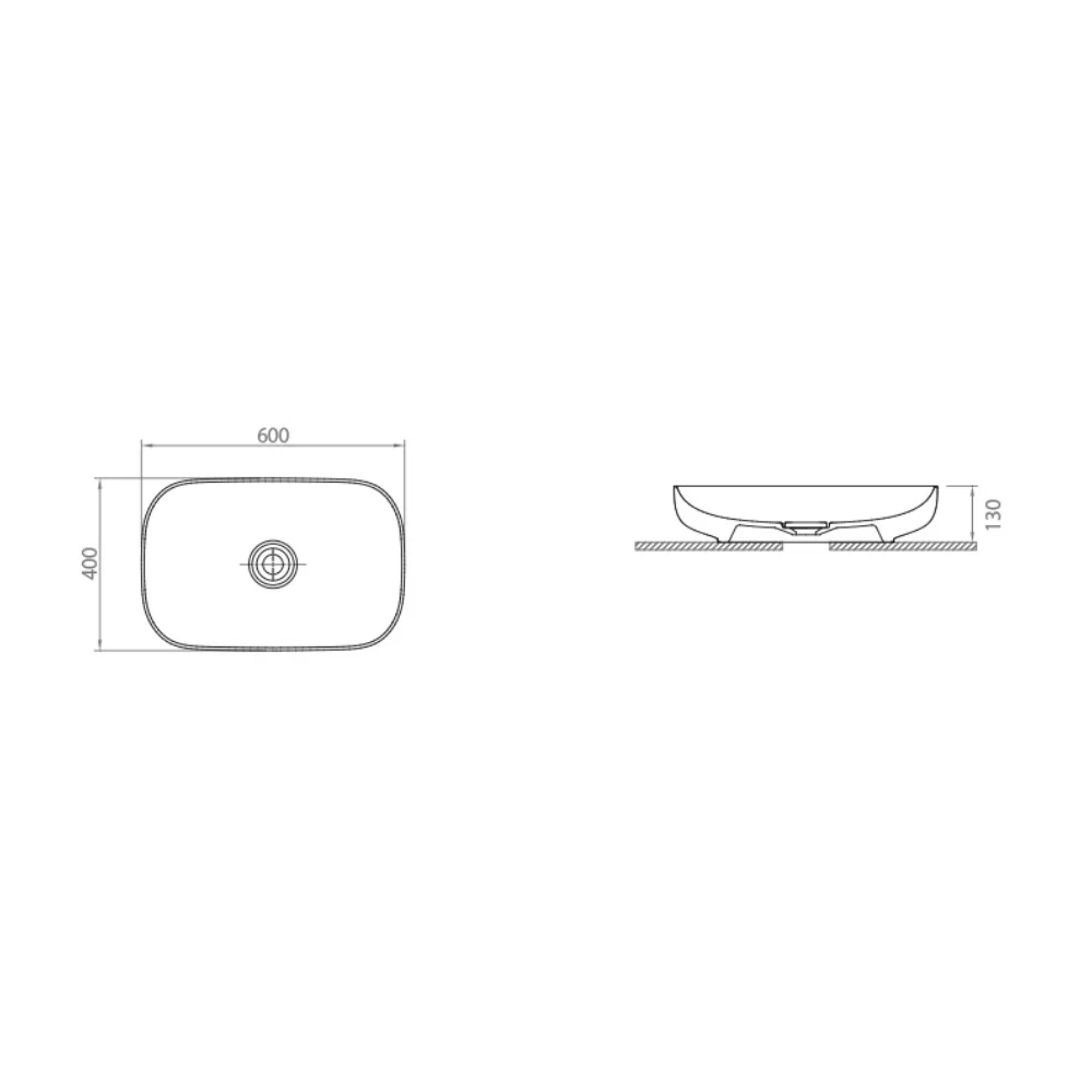 Lavoar Baie Pe Blat Celesta Carina 60 x 40 x 13 cm Ceramica Alb Lucios