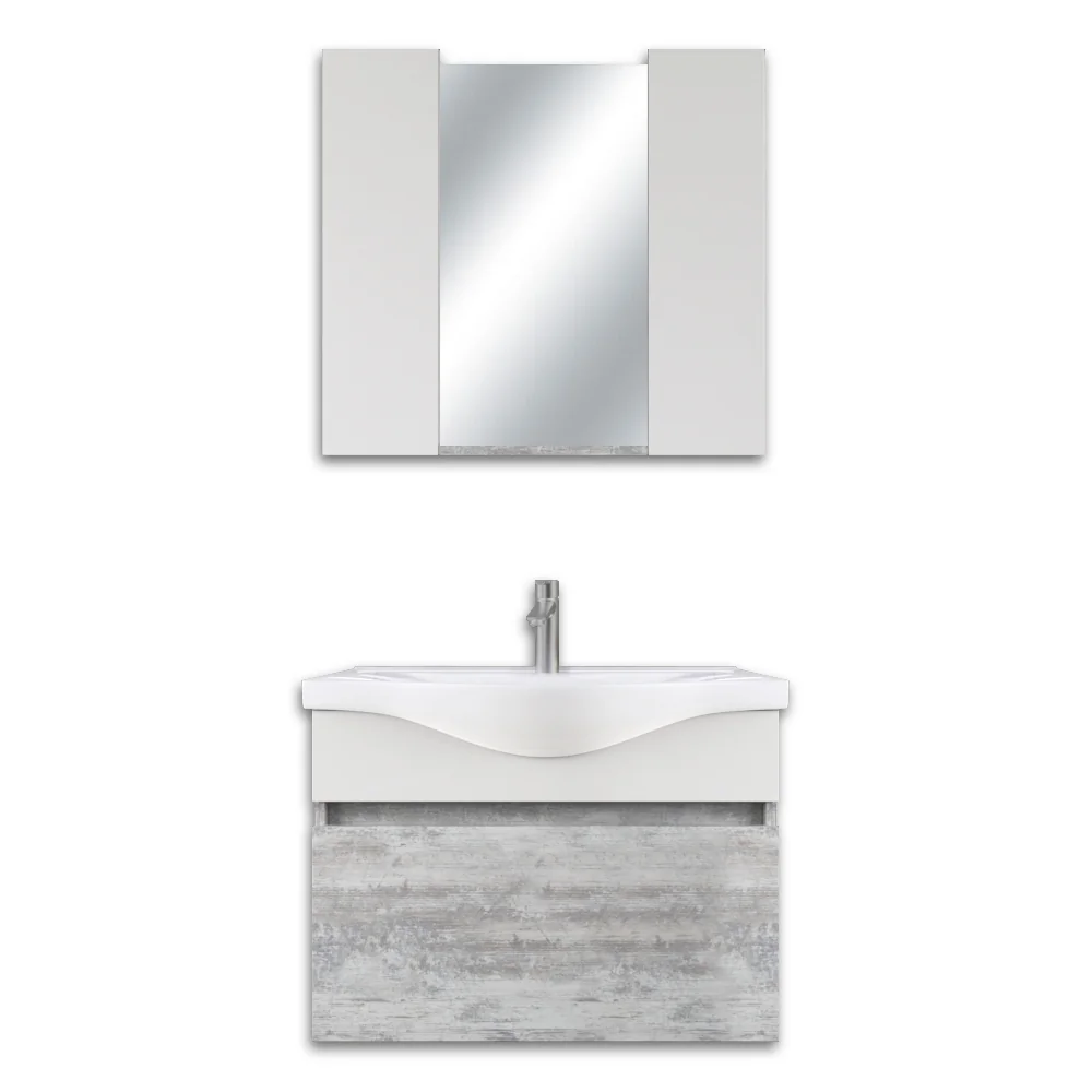 Set Mobilier Baie Cesme Suspendat 3 Piese Kristal 80 Cm