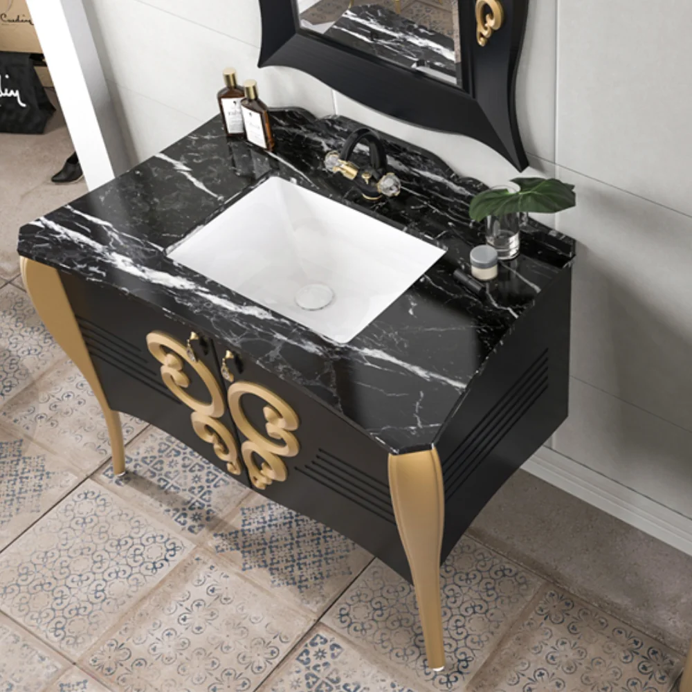 Set Mobilier Baie Pierre Cardin Hermitage 3 Piese Negru 115 cm